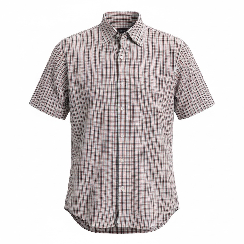 UNTUCKit Men’s XL Plaid Short Sleeve Button Down Shirt Untucked Casual Cotton
